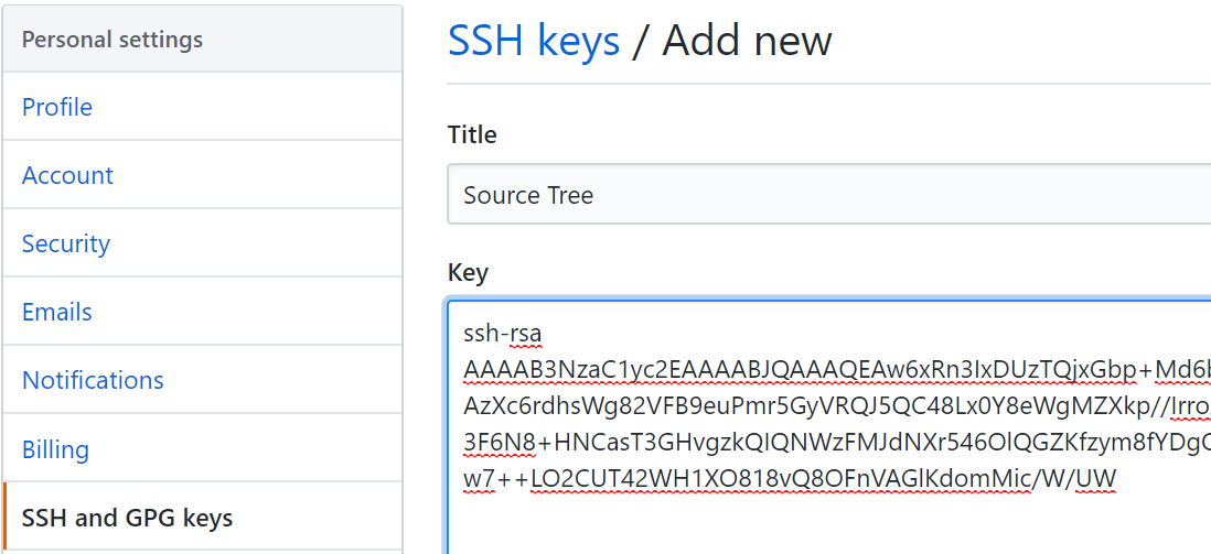 github sourcetree ssh key