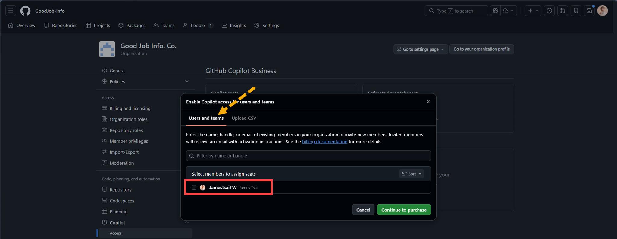 對 GitHub 的 Organization 中的成員設定 GitHub Copilot : 操作篇 | James's Tech ...