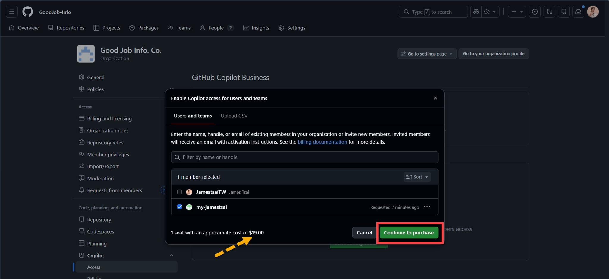 對 GitHub 的 Organization 中的成員設定 GitHub Copilot : 操作篇 | James's Tech ...