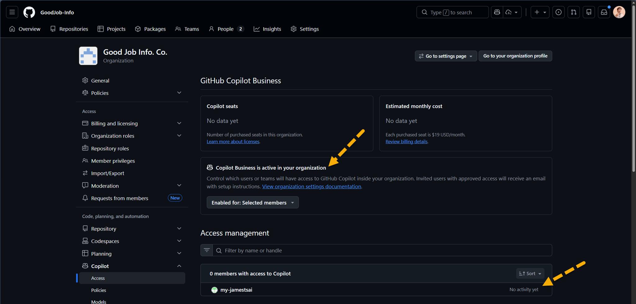 對 GitHub 的 Organization 中的成員設定 GitHub Copilot : 操作篇 | James's Tech ...