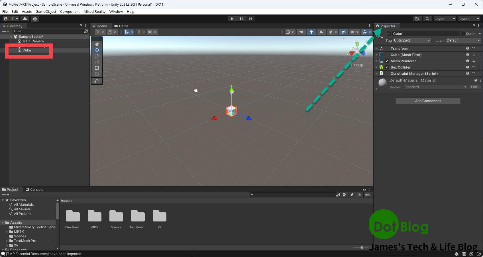 Unity Mraid Plugin 透過 Unity 建立使用 Mixed Reality Tool Kit 的 3D 應用程式(II) | James's Tech ...