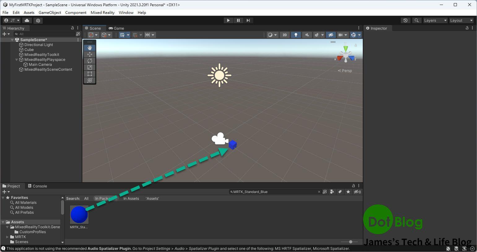 透過 Unity 建立使用 Mixed Reality Tool Kit 的 3D 應用程式(II) | James's Tech ...