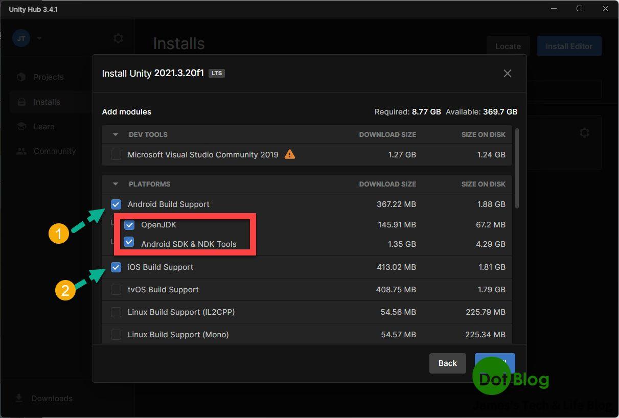 Android Build Support 安裝 Unity Hub & Unity Editor... | James's Tech & Life Blog - 點部落