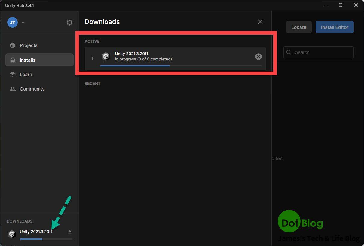 安裝 Unity Hub & Unity Editor... | James's Tech & Life Blog - 點部落