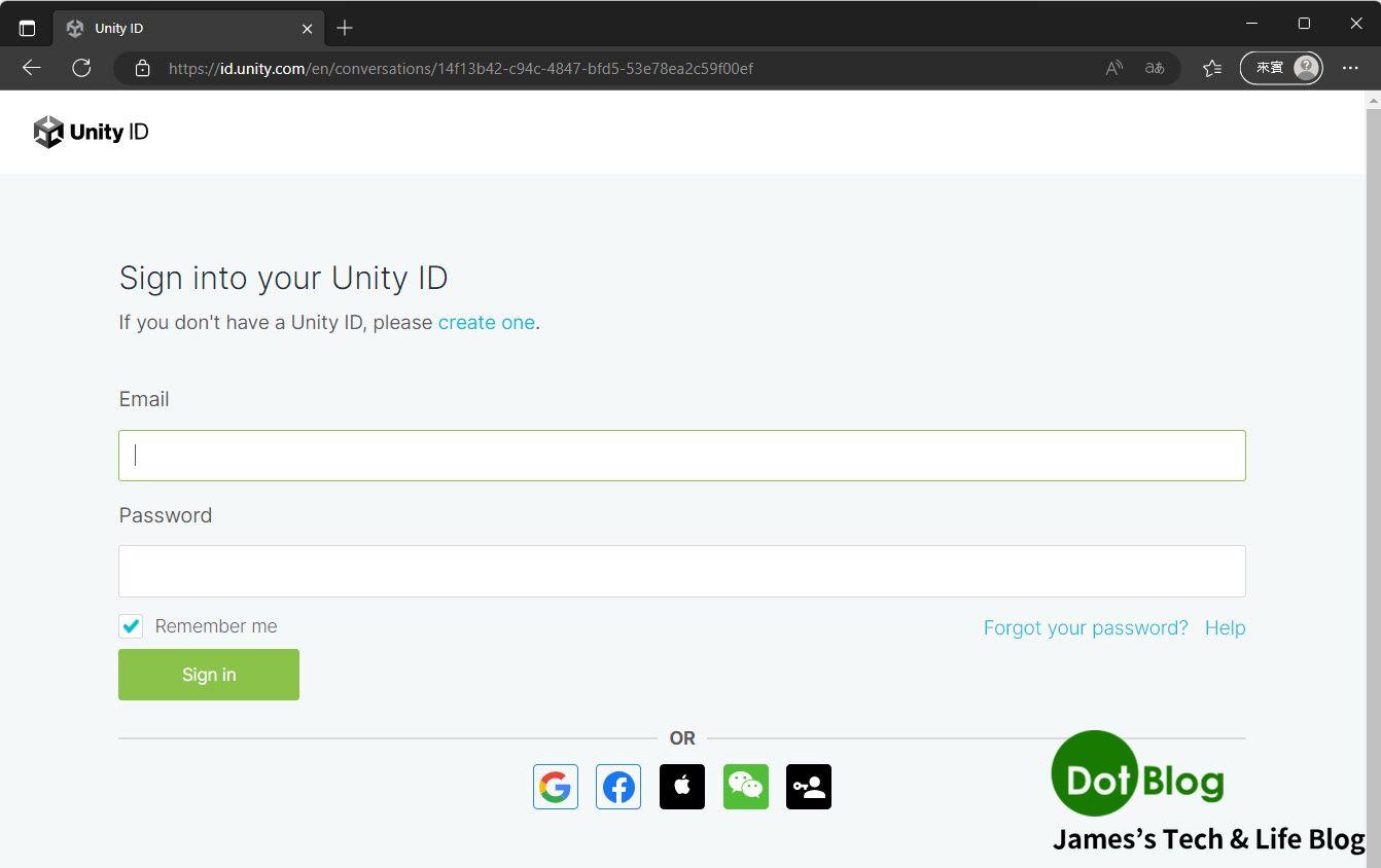 Unity Id Card 建立 Unity ID... | James's Tech & Life Blog - 點部落
