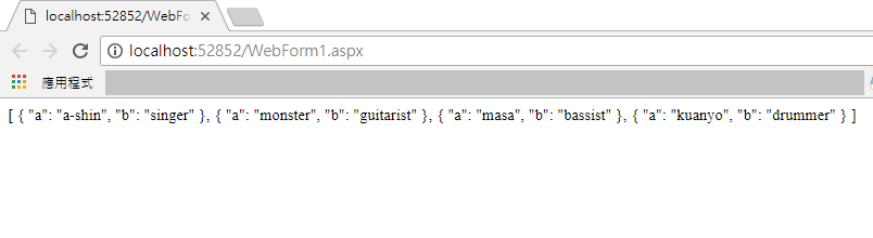 .net connection list to json（JavaScript Object Notation） sample (1/2